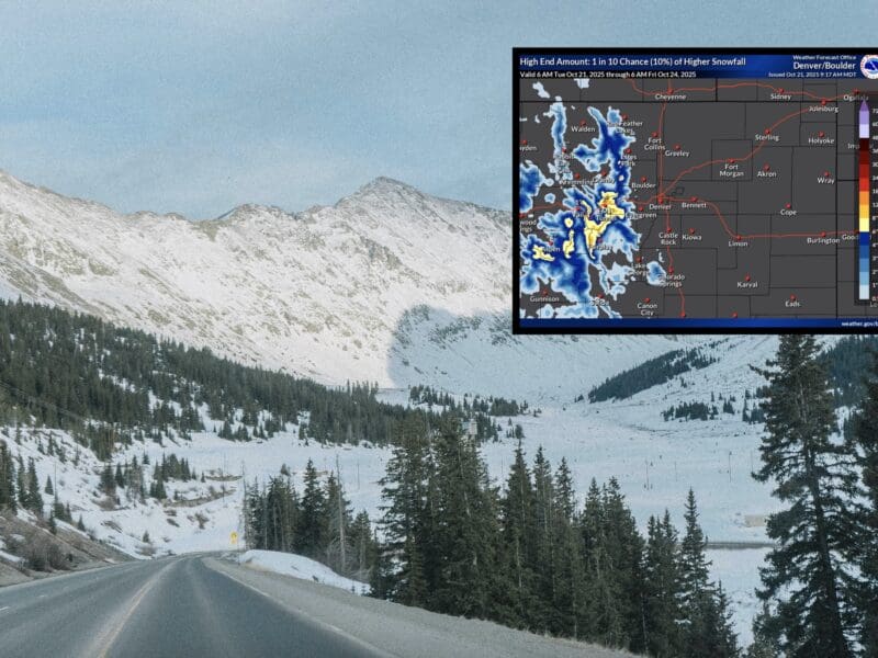 Colorado snowfall forecast.