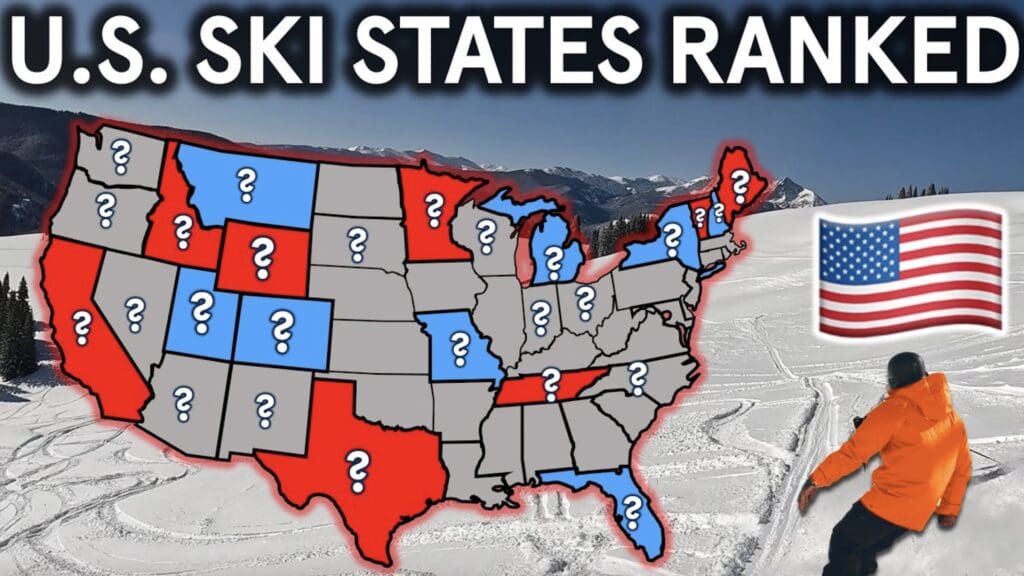 Top 15 U.S. ski states ranked.