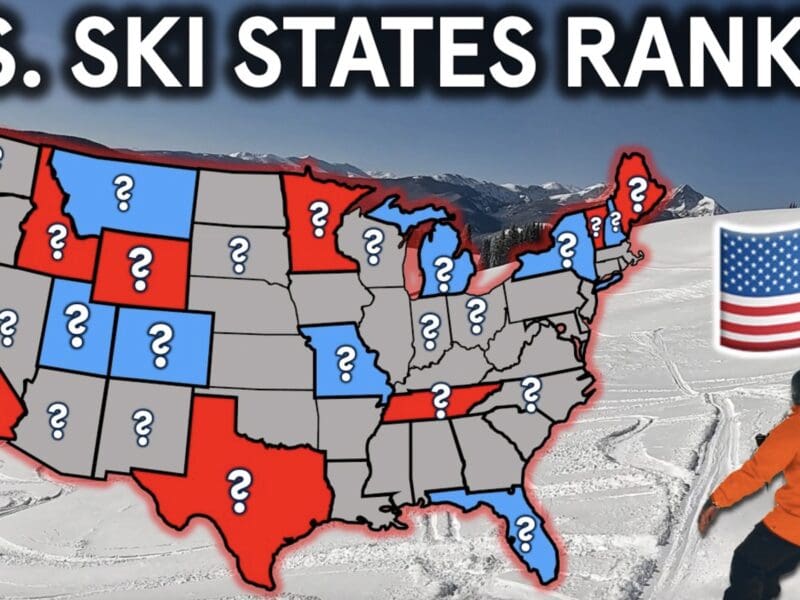 Top 15 U.S. ski states ranked.