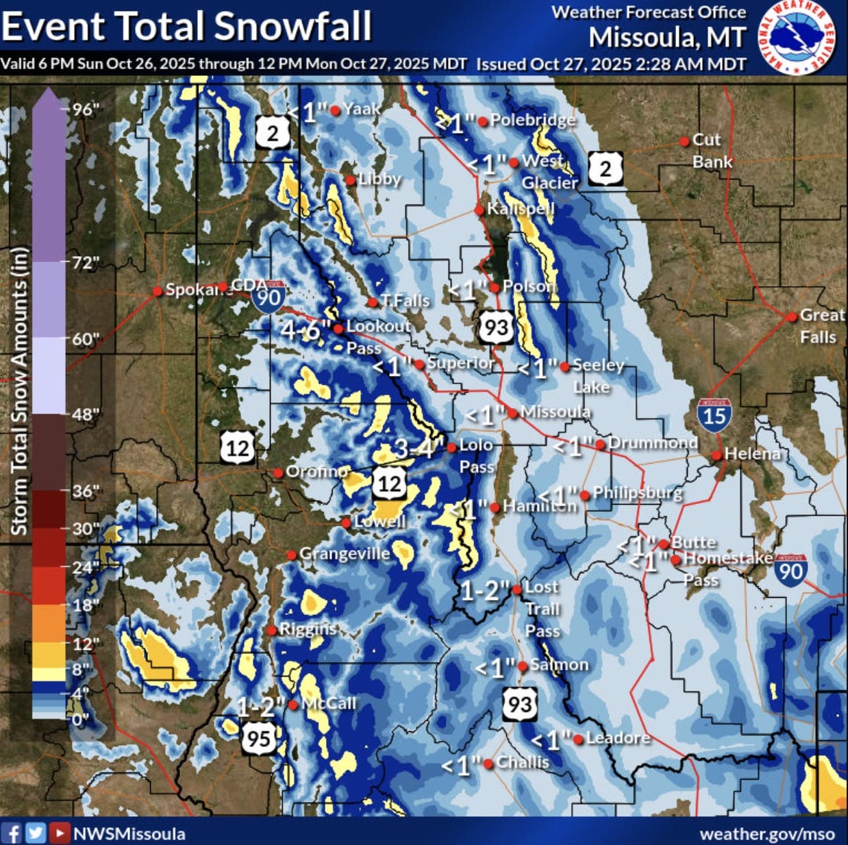 Event Total Snowfall forecast.