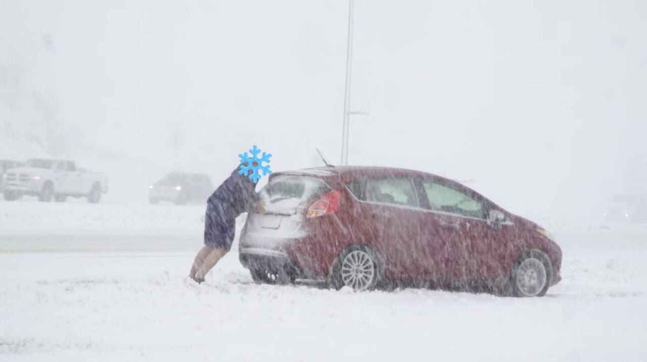 Winter driving in Colorado.