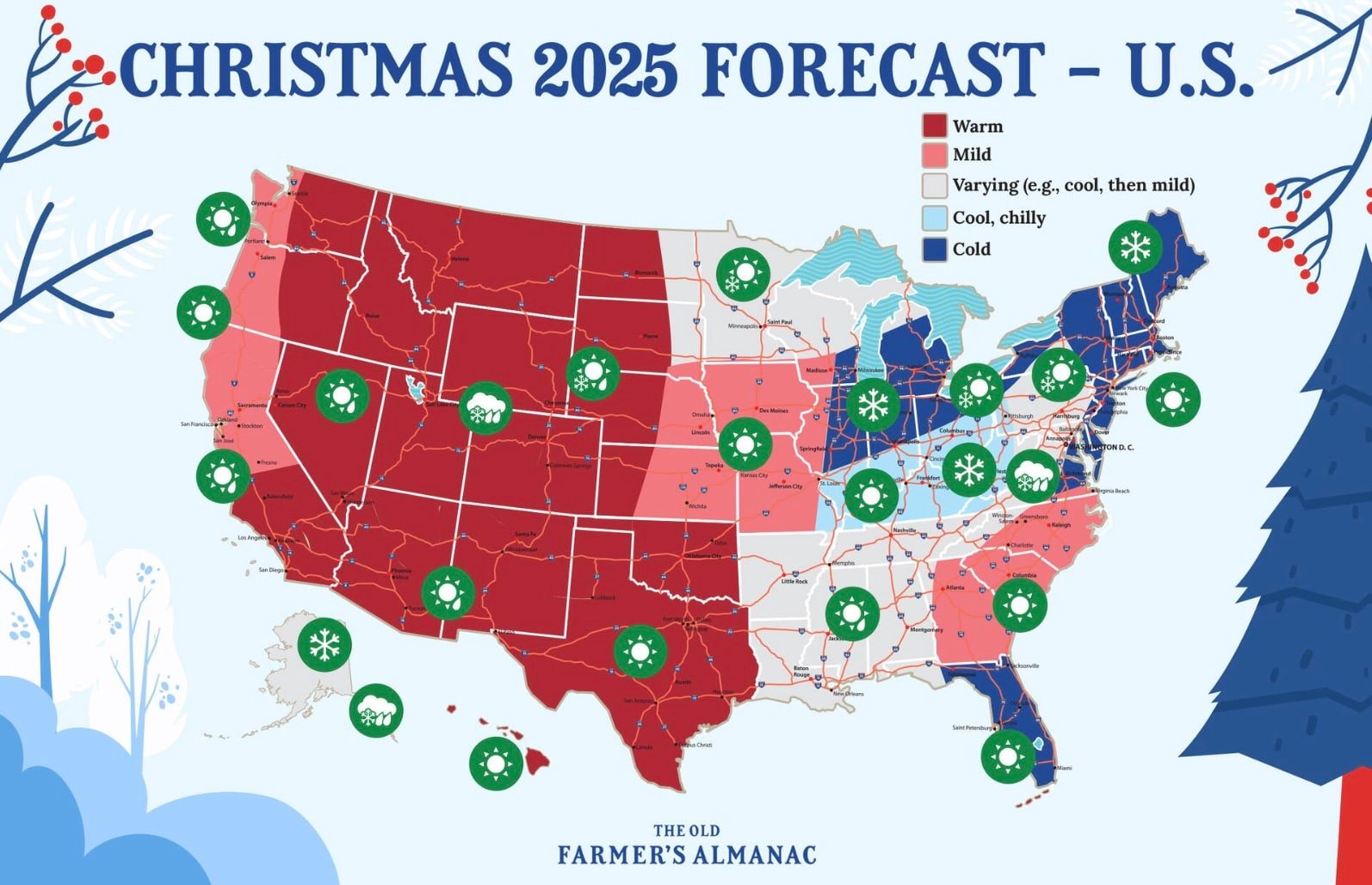 Old Farmer's Almanac Christmas Forecast.