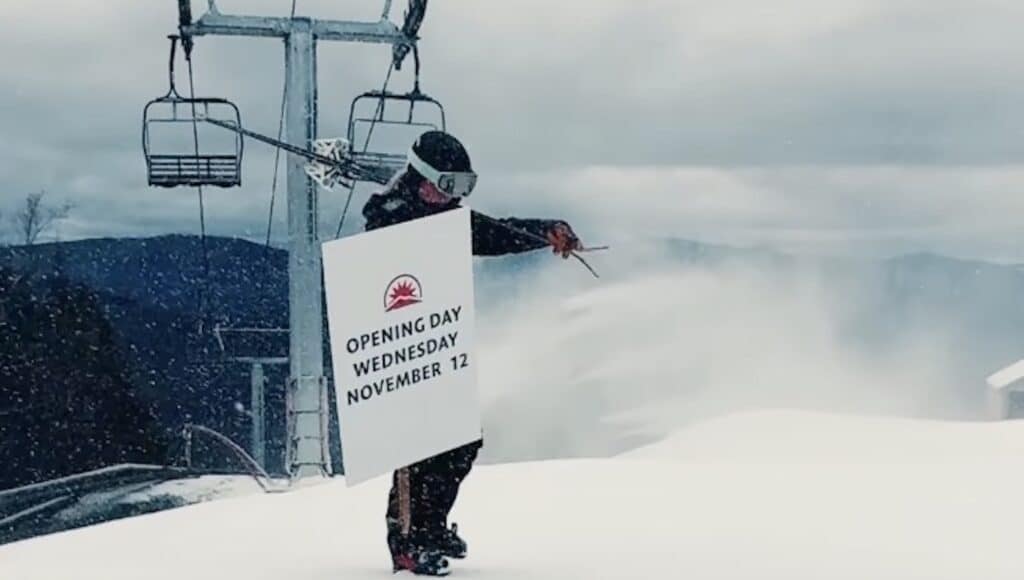 Sunday River in Maine is opening tomorrow.