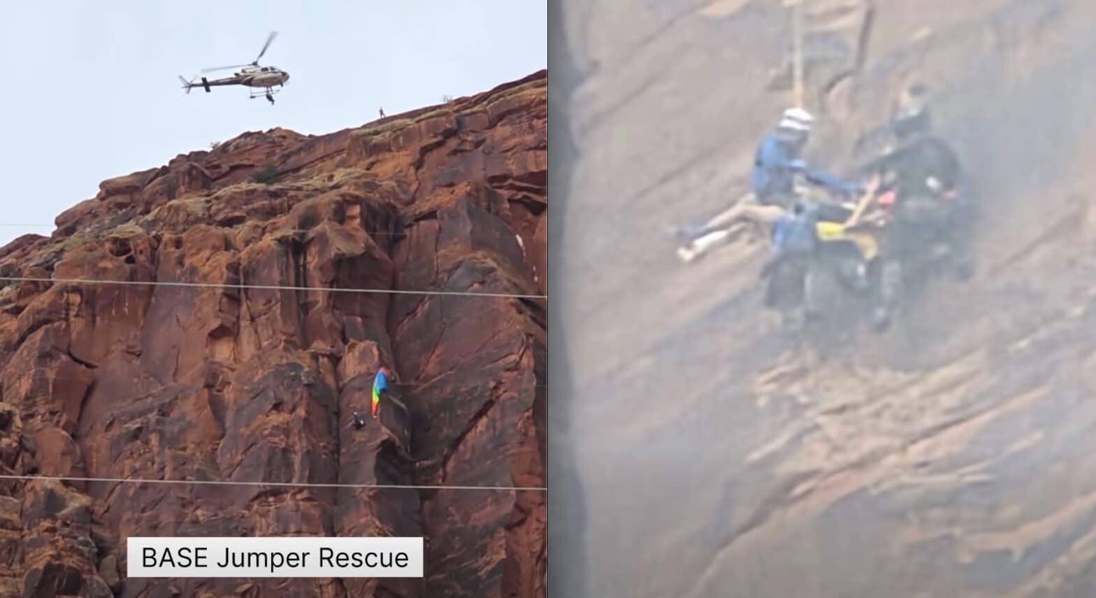 BASE Jumper Dangling From Cliff Face Rescue Near Moab - Unofficial Networks