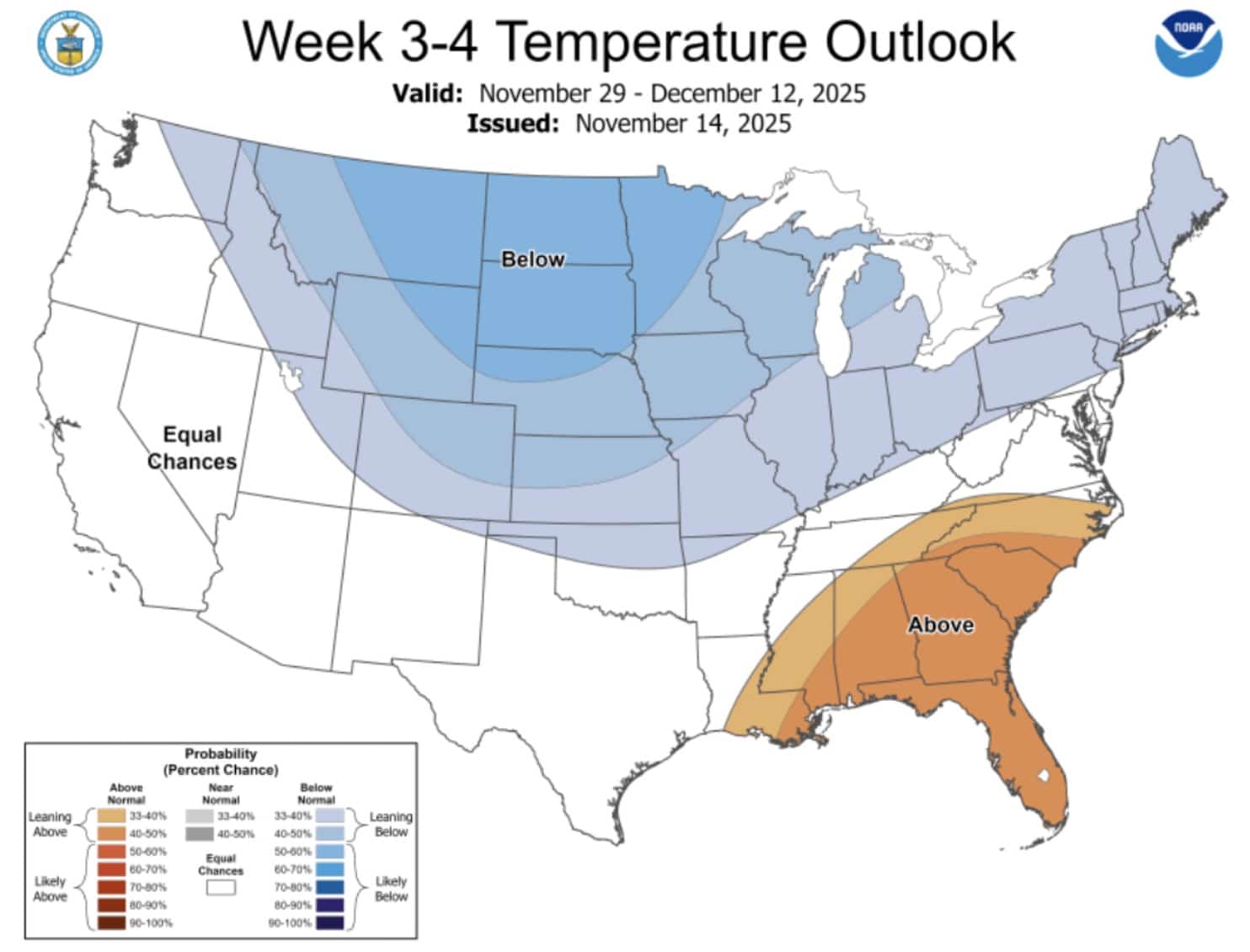 NOAA Week 3-4 Temperature Outlook.