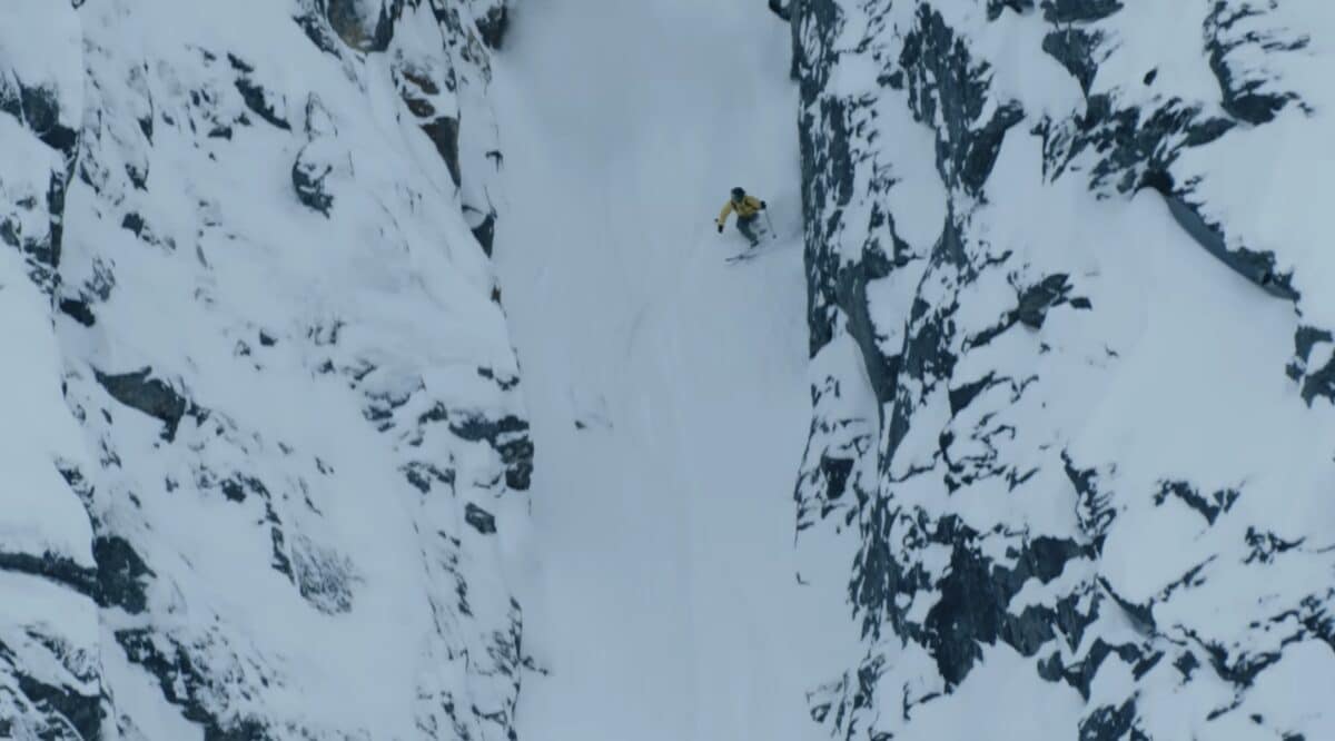 Skiing the Axe Gash Couloir in Norway.