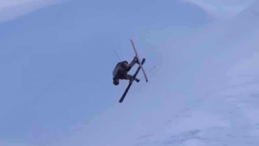 How to front flip on skis.