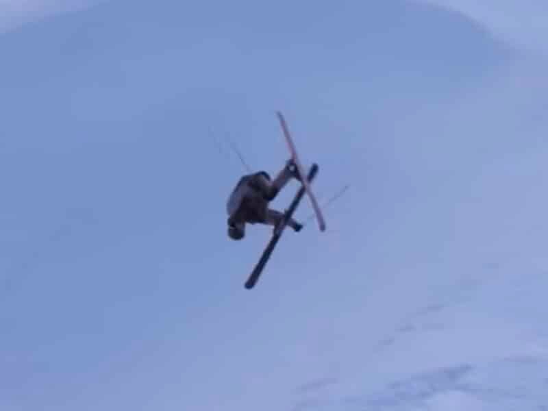 How to front flip on skis.