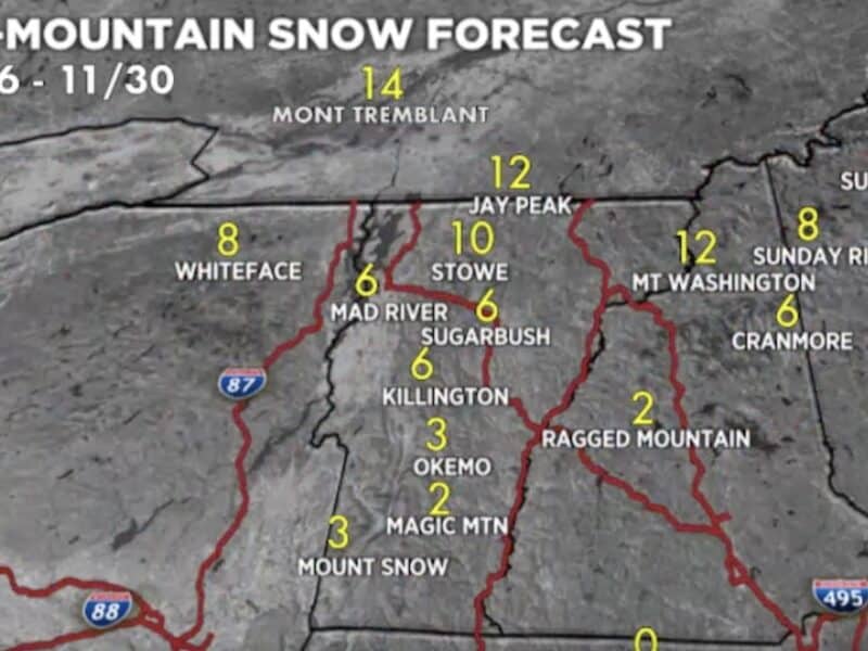 12 inches of snow possible in New England.