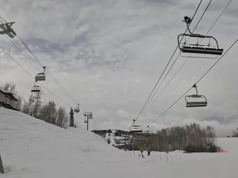Chairlifts.