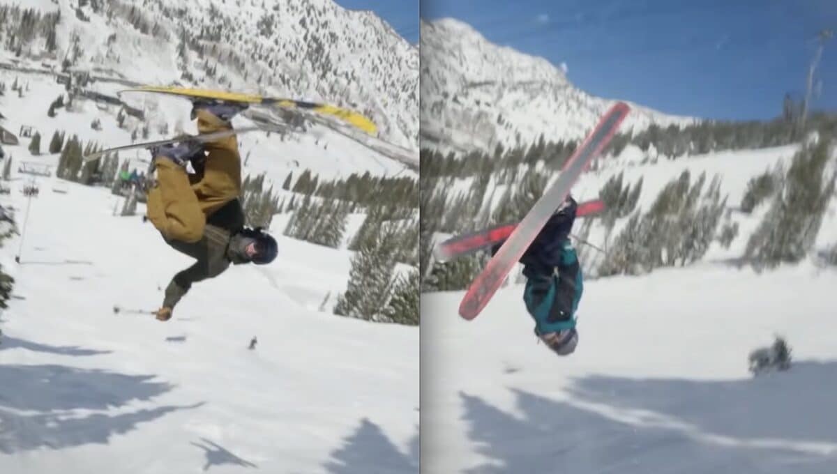 Ross Tester and Tristen Lilly compete in a game of SLVSH.