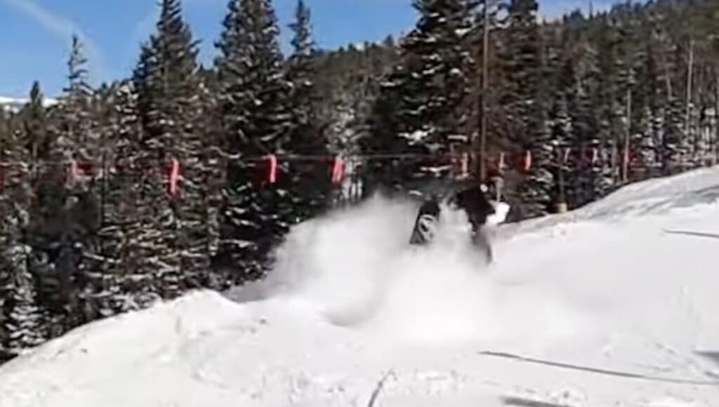 Skier x snowboarder collision at Keystone.