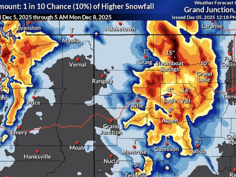 Colorado High End Snowfall Forecast.