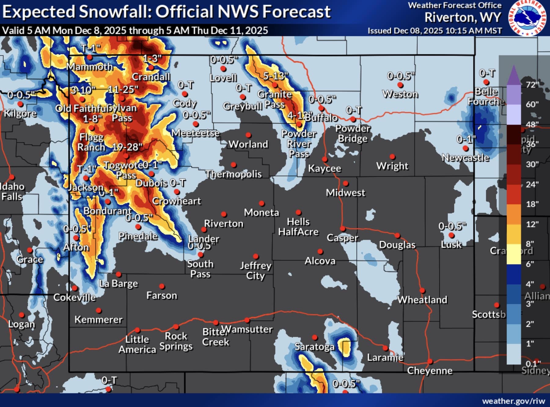 Expected Snowfall Forecast.