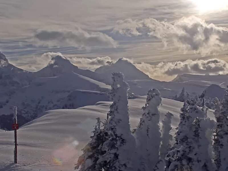 Grand Targhee Resort Summit, where 92 inches of snow have fallen this season.