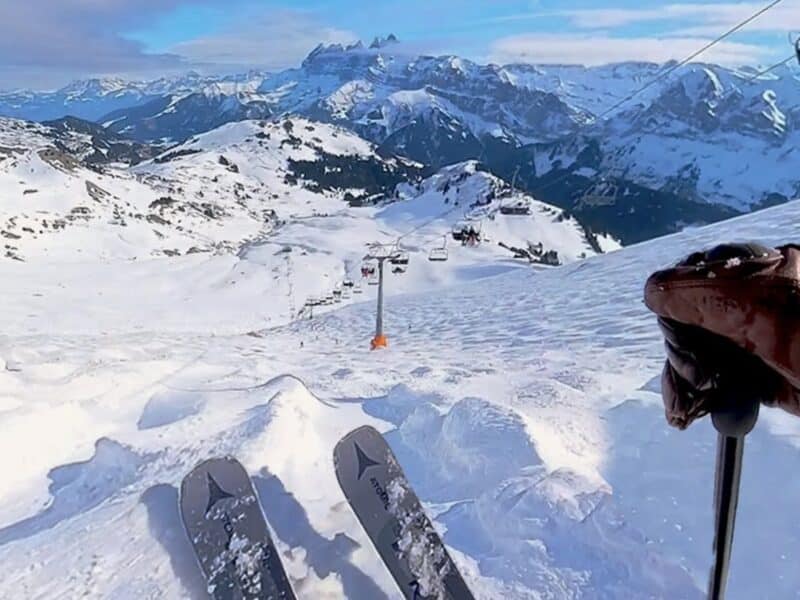 Skiing the Swiss Wall, Europe's hardest run.