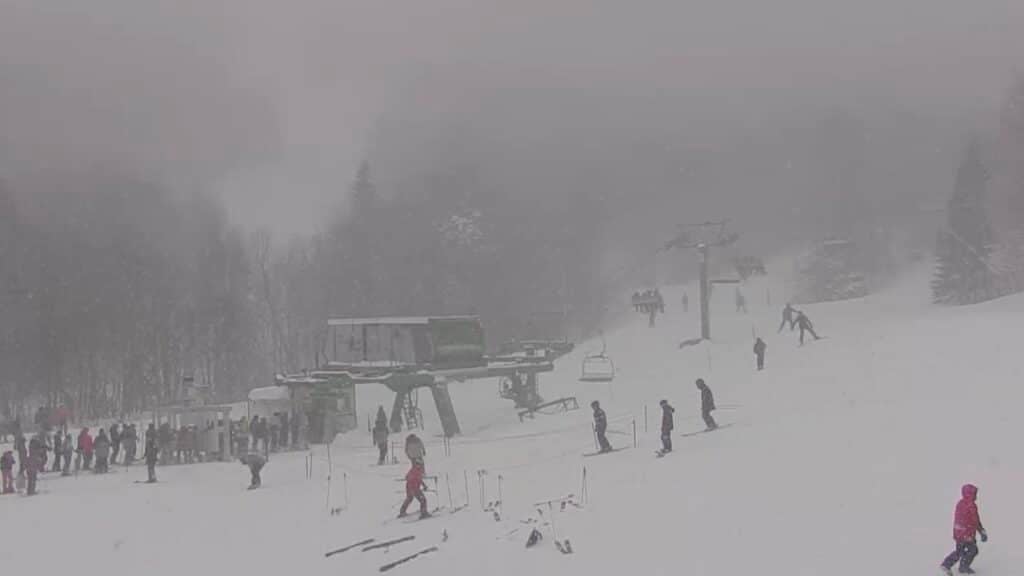 Dumping snow at Jay Peak @ 11:53am on December 12th.