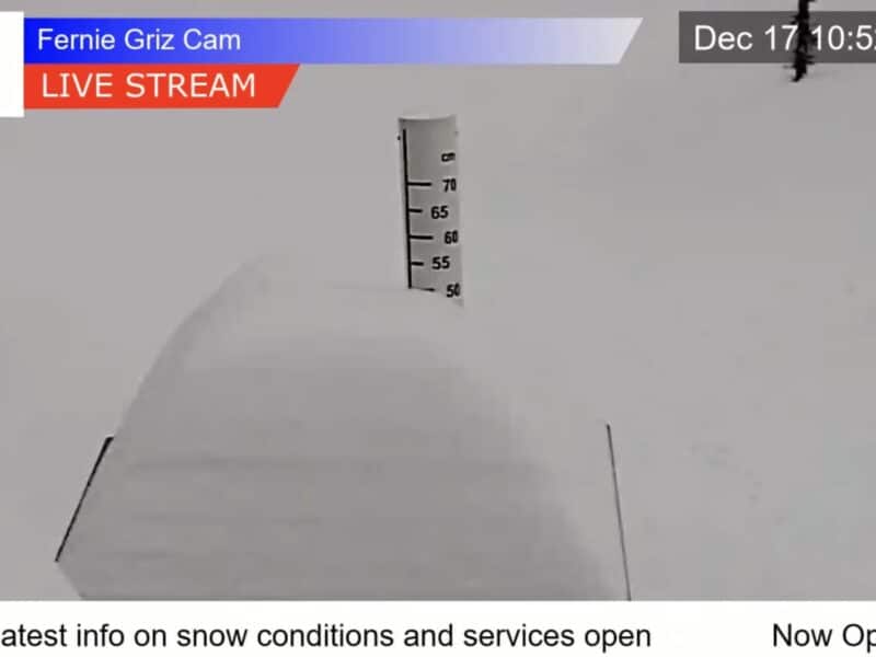 Huge snowfall totals at Fernie Alpine Resort.