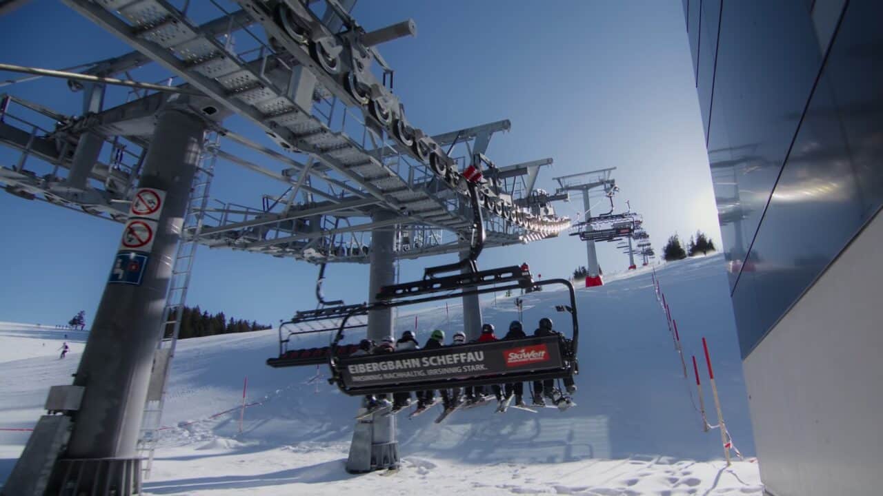 Highest capacity chairlift in the world.