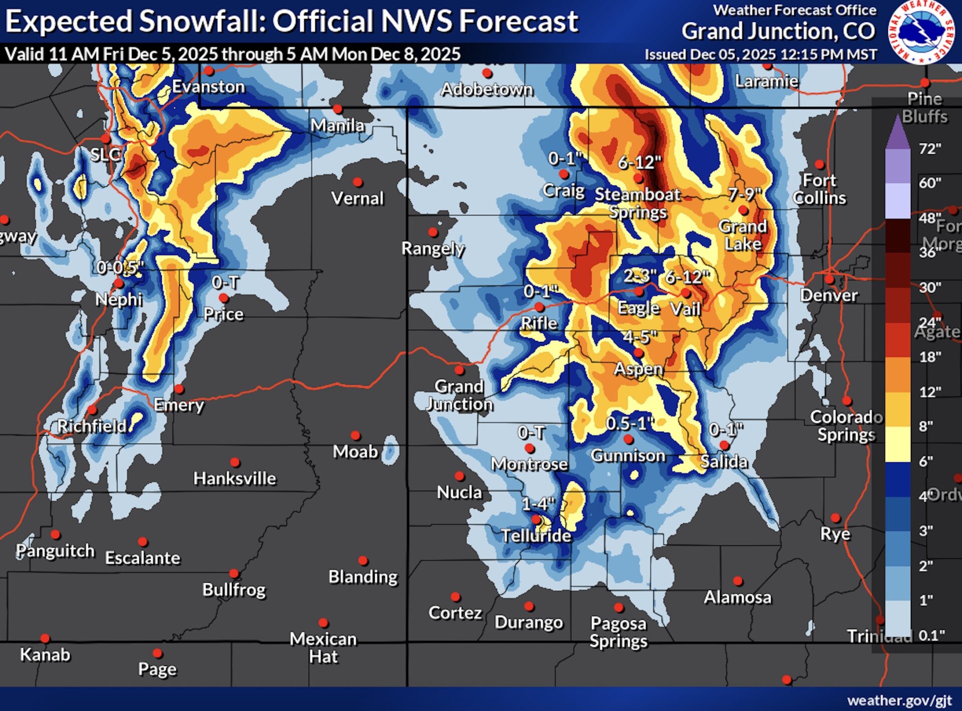 Colorado's Expected Snowfall Forecast.