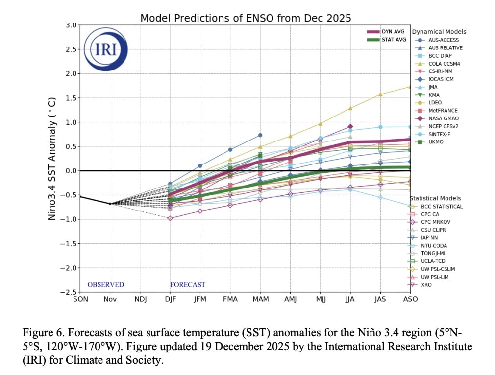 Model Predictions of ENSO from December 2025.