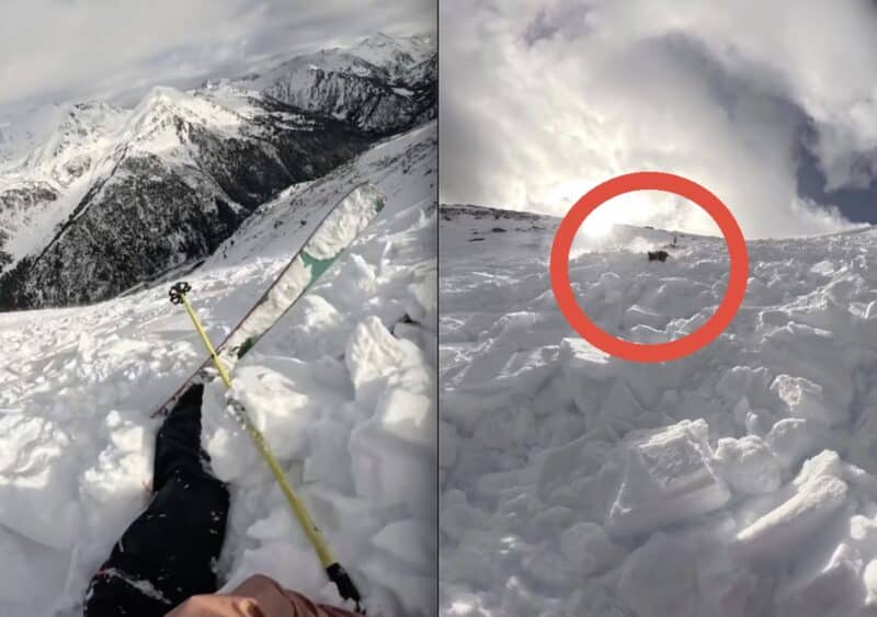 Skier & dog caught in avalanche