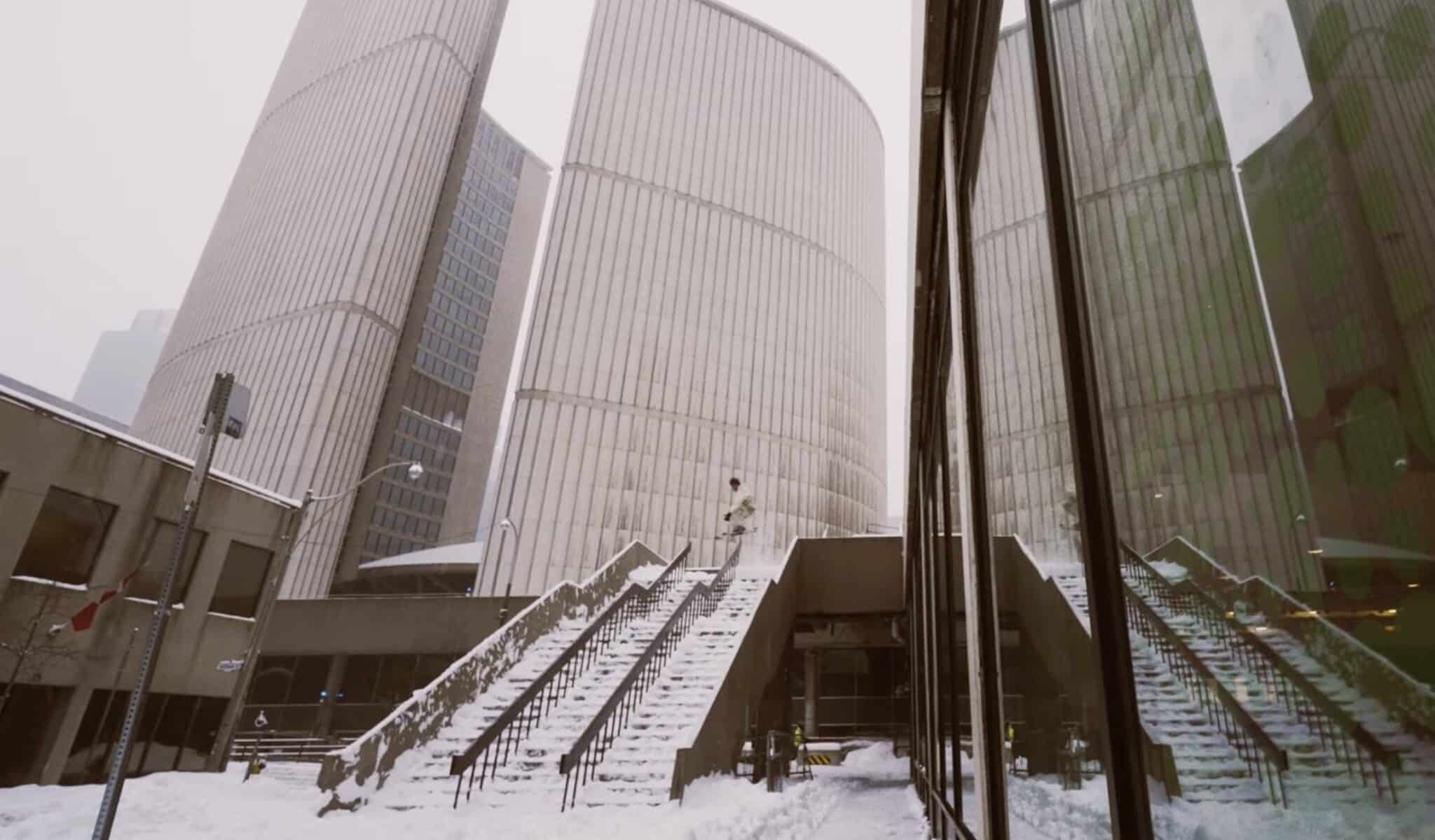 Professional Skiers Session Toronto After Major Winter Snowstorm