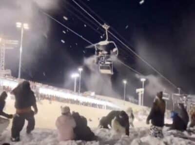 Chairlift Stalled Over Snowboard Competition Pummeled With Snowballs ...