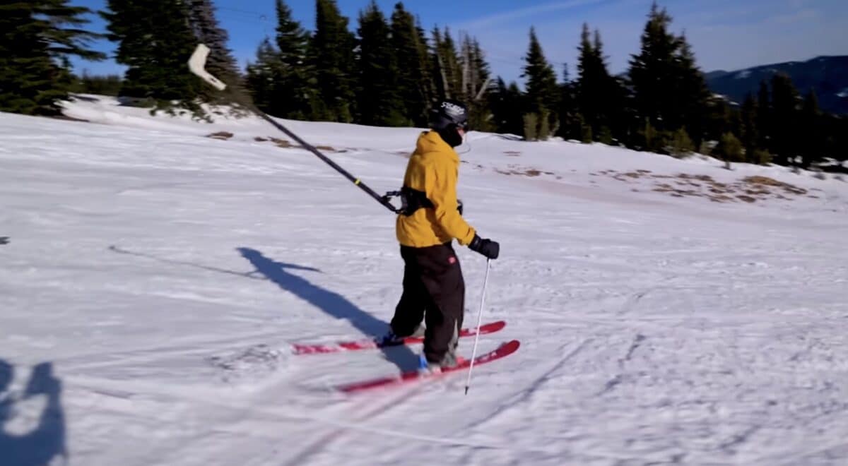 Skiing in third person.