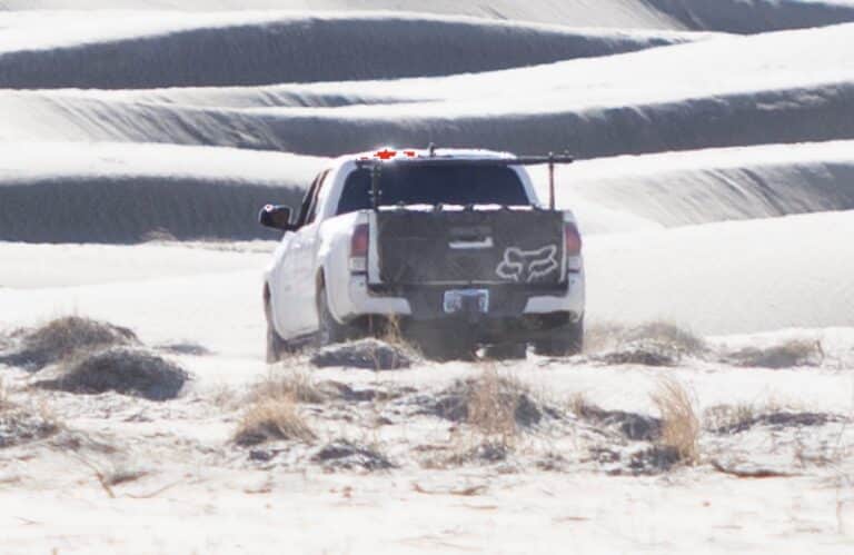 White 2021 Toyota Tacoma with California license plates