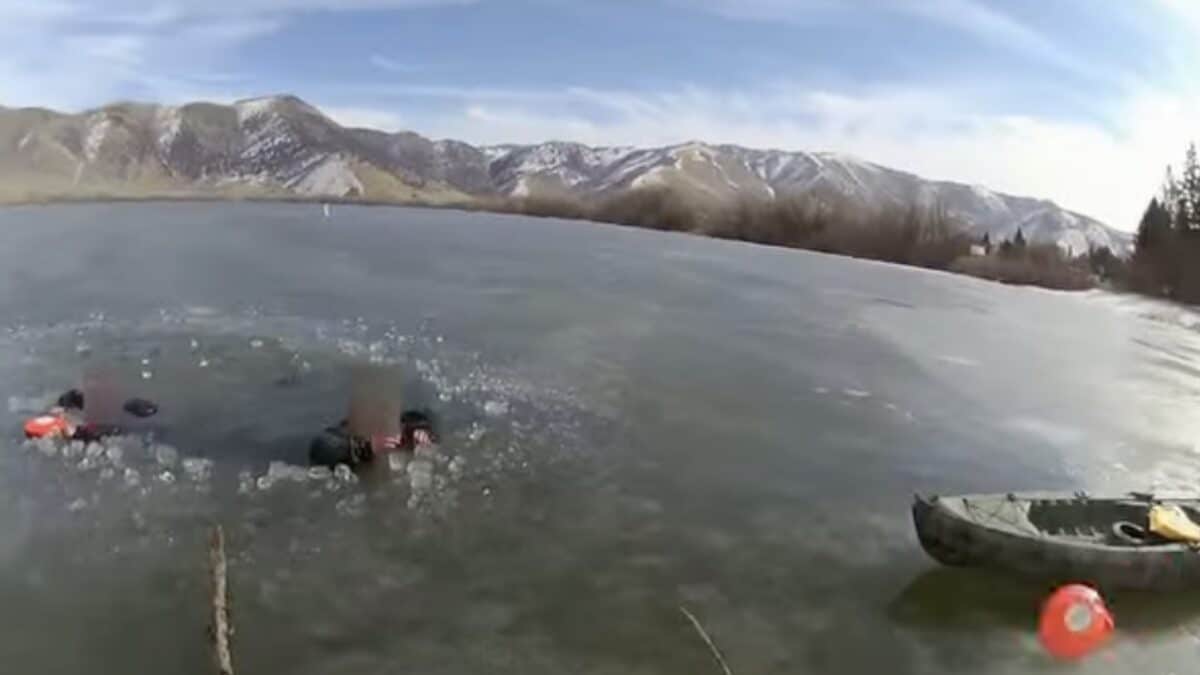 Utah ice rescue caught on camera.