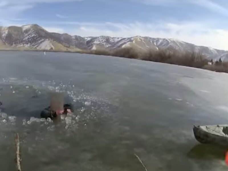 Utah ice rescue caught on camera.