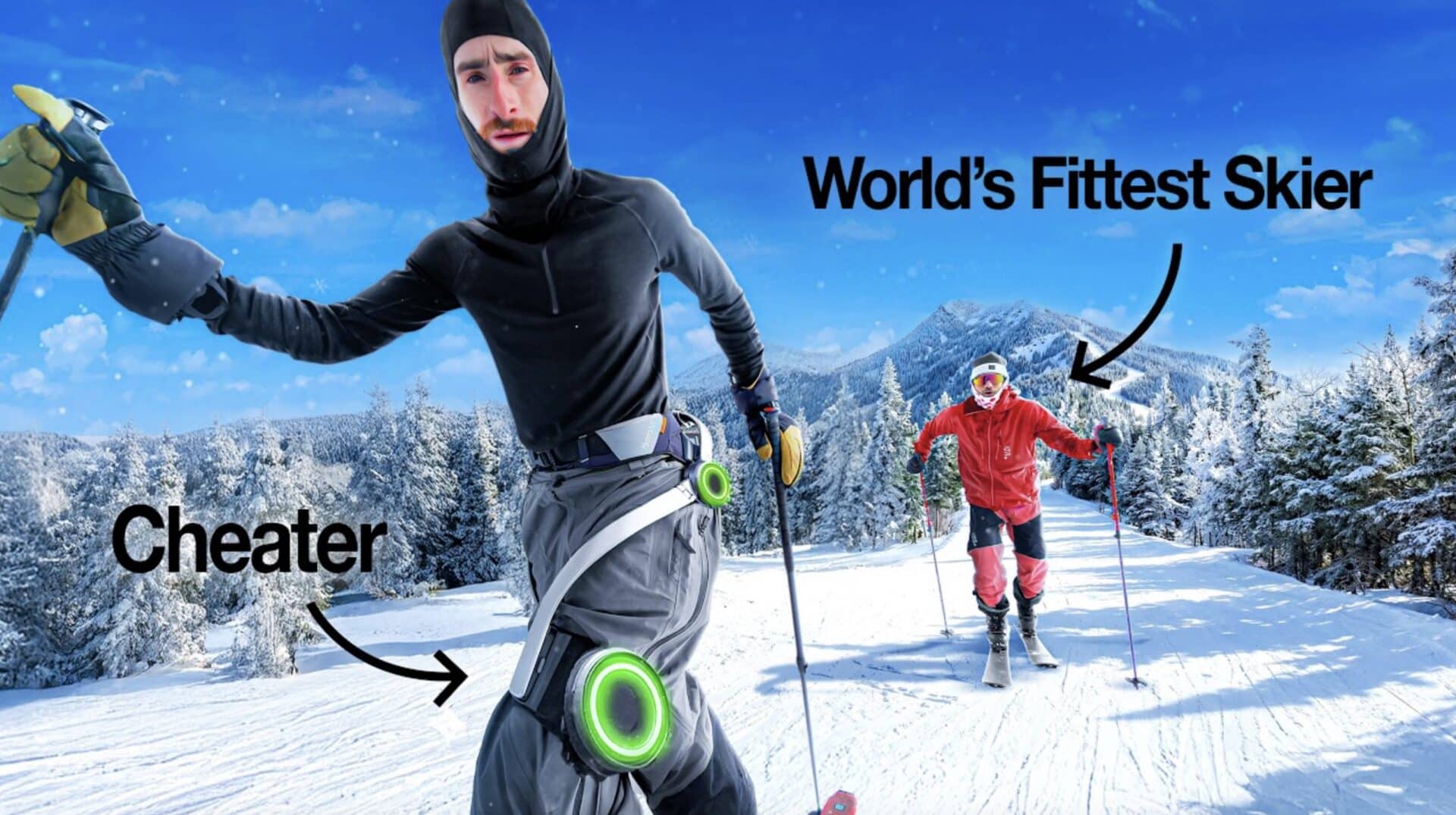 Using an exoskeleton in ski mountaineering.