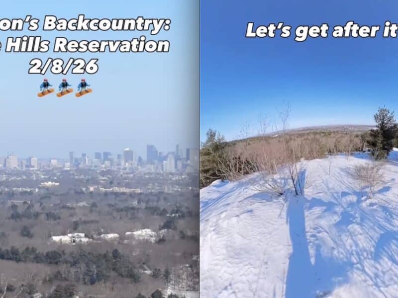 Boston backcountry snowboarding.