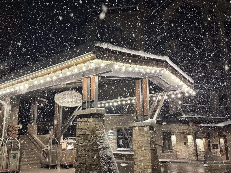 Snow coming down at Jackson Hole Mountain Resort.