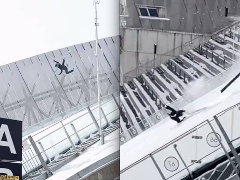 Ski jump crash in Oslo.