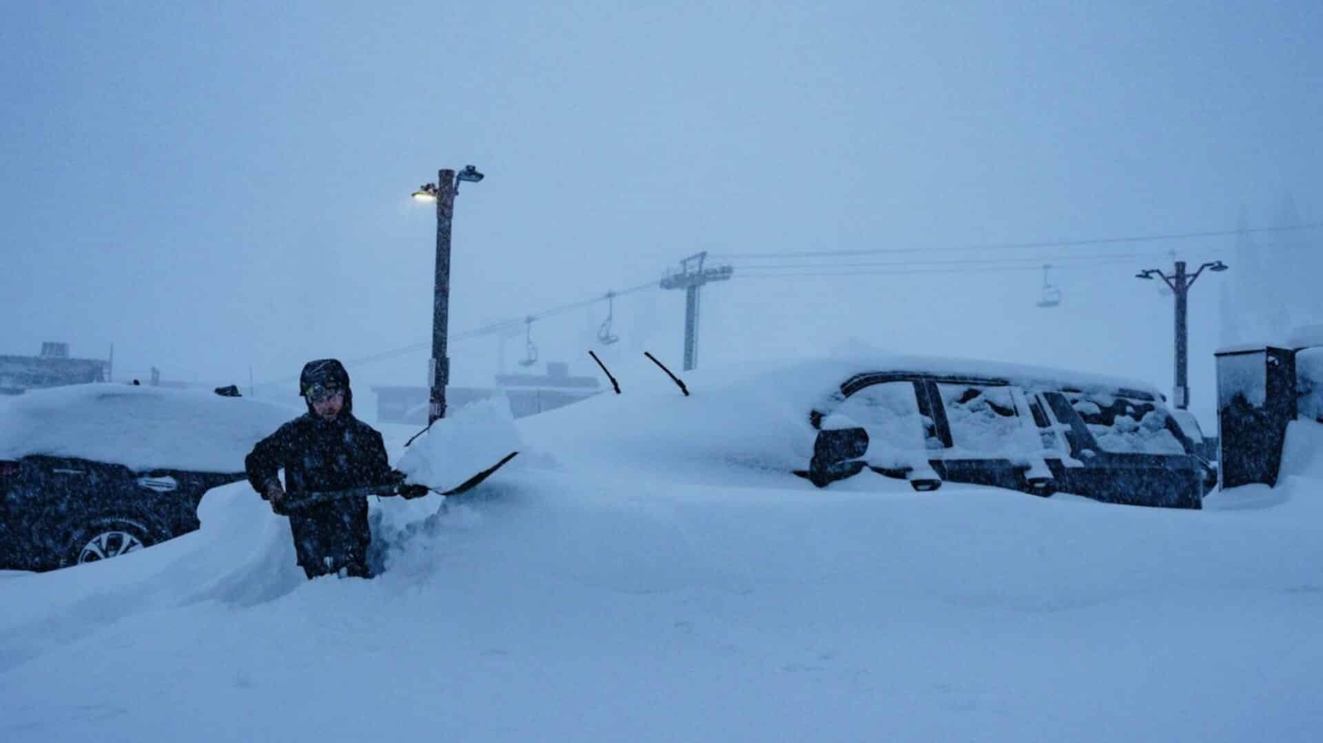 Huge snowfall totals at Mammoth Mountain.