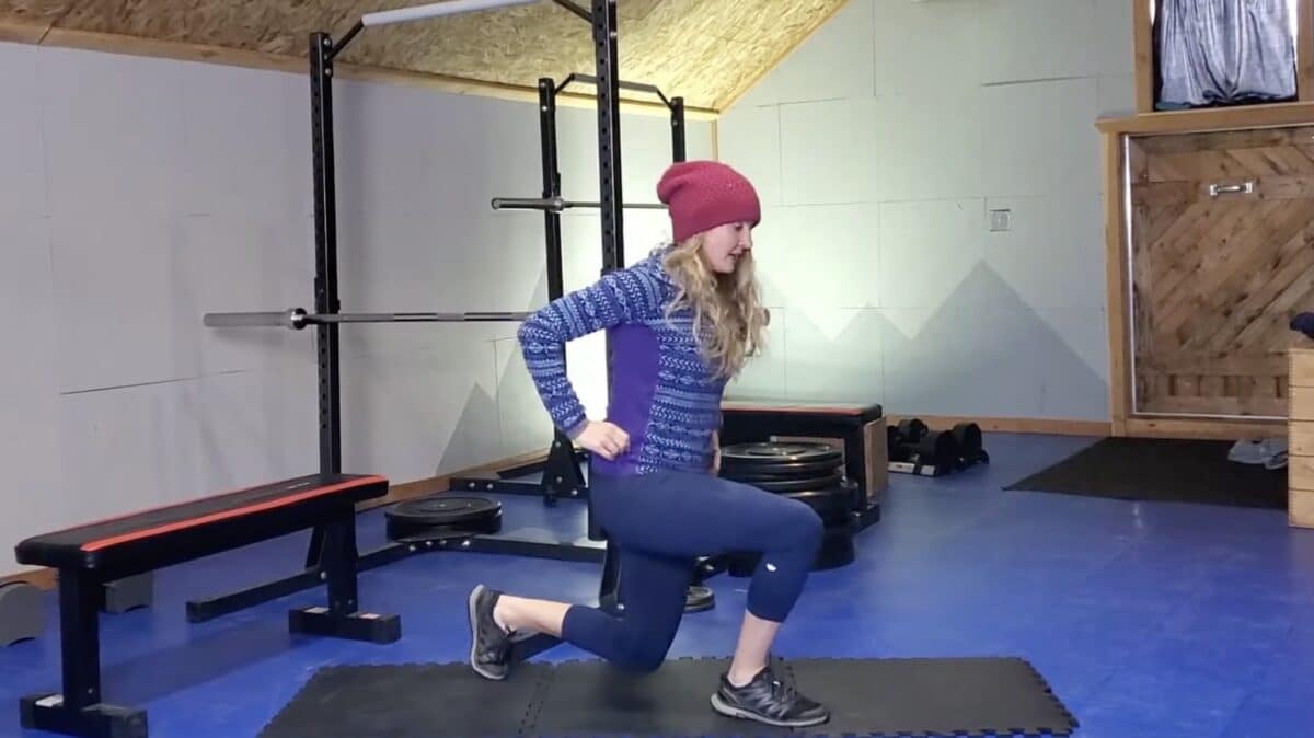6-minute ski warmup exercise.