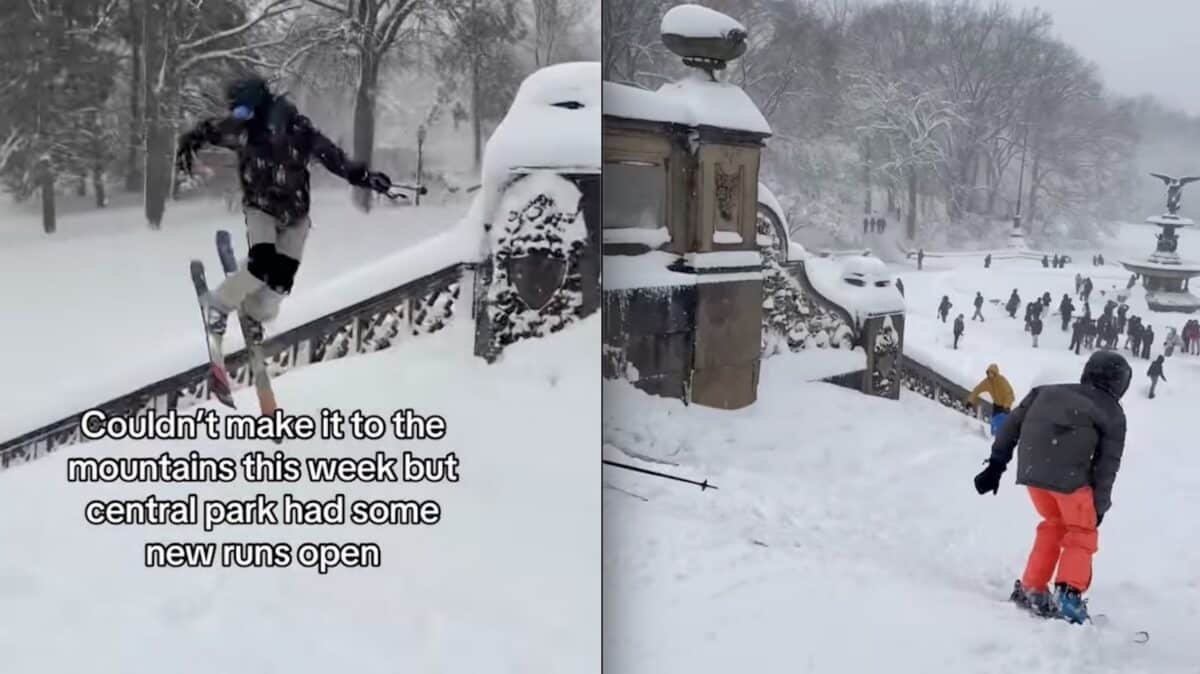 Skiing in New York City.