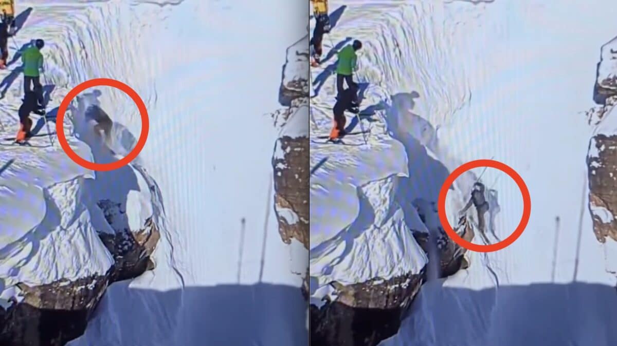 Brutal Corbet's Couloir wipeout.