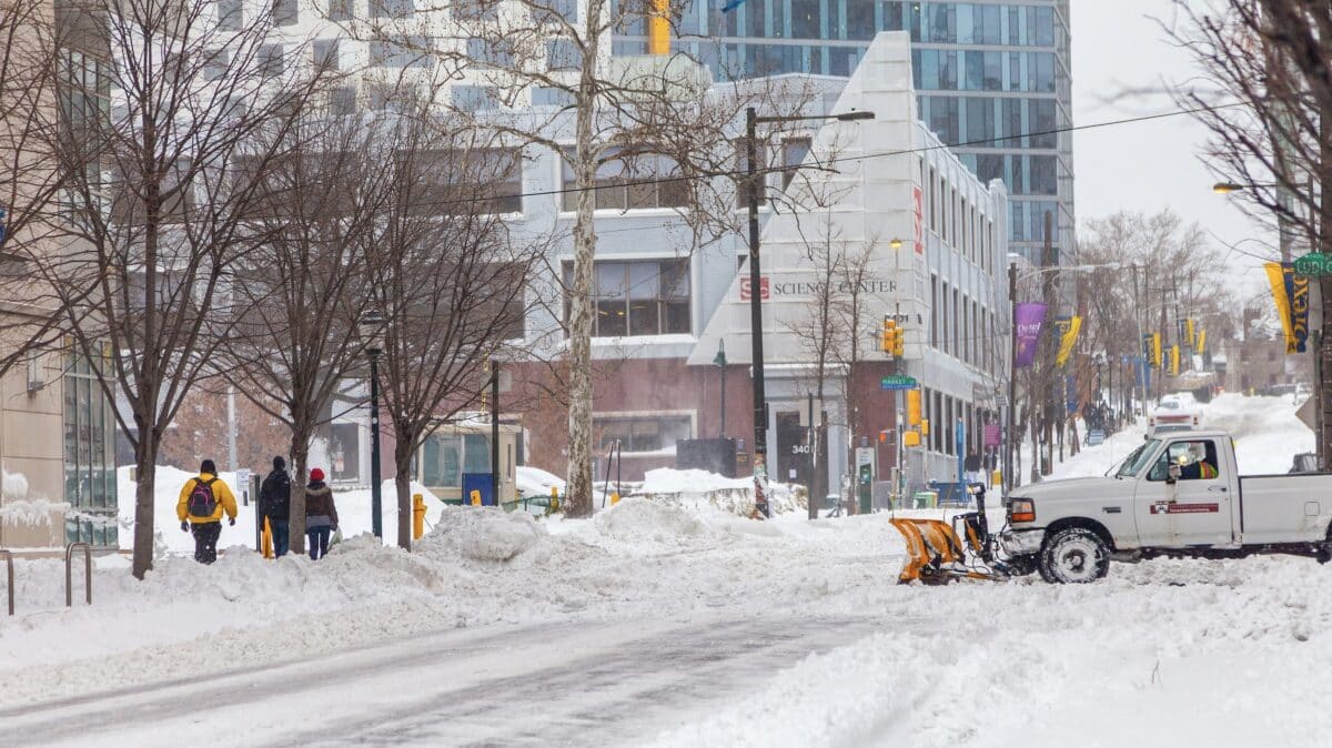 Snow in Philadelphia.