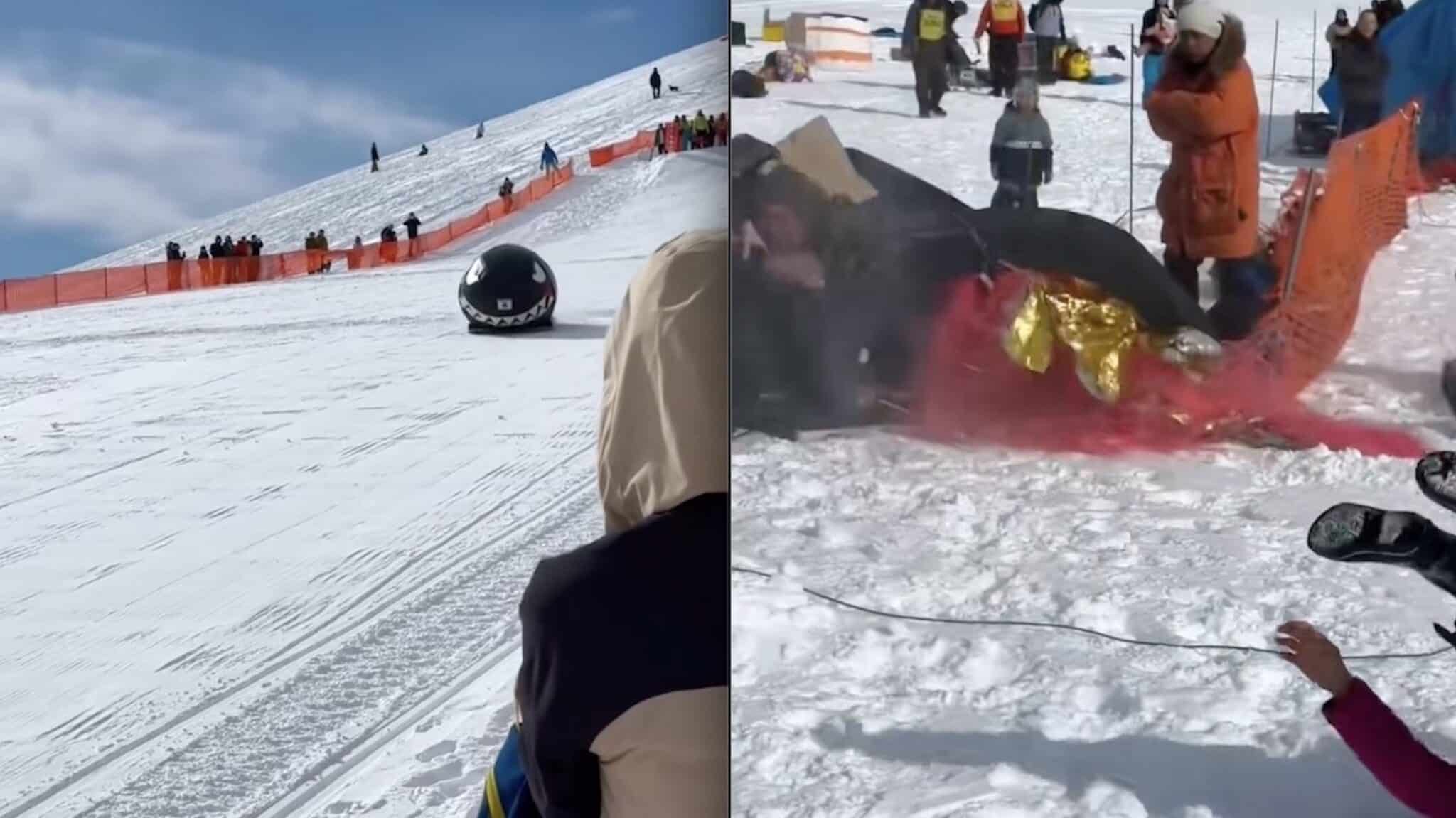 Mario-Themed Sled Barrels Into Crowd At Japanese Ski Resort