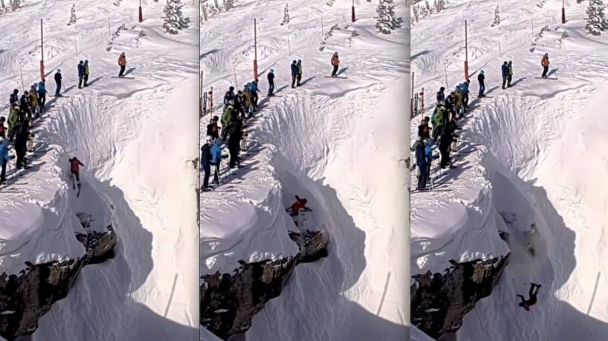 Gnarliest Corbet's Couloir crash of the year.