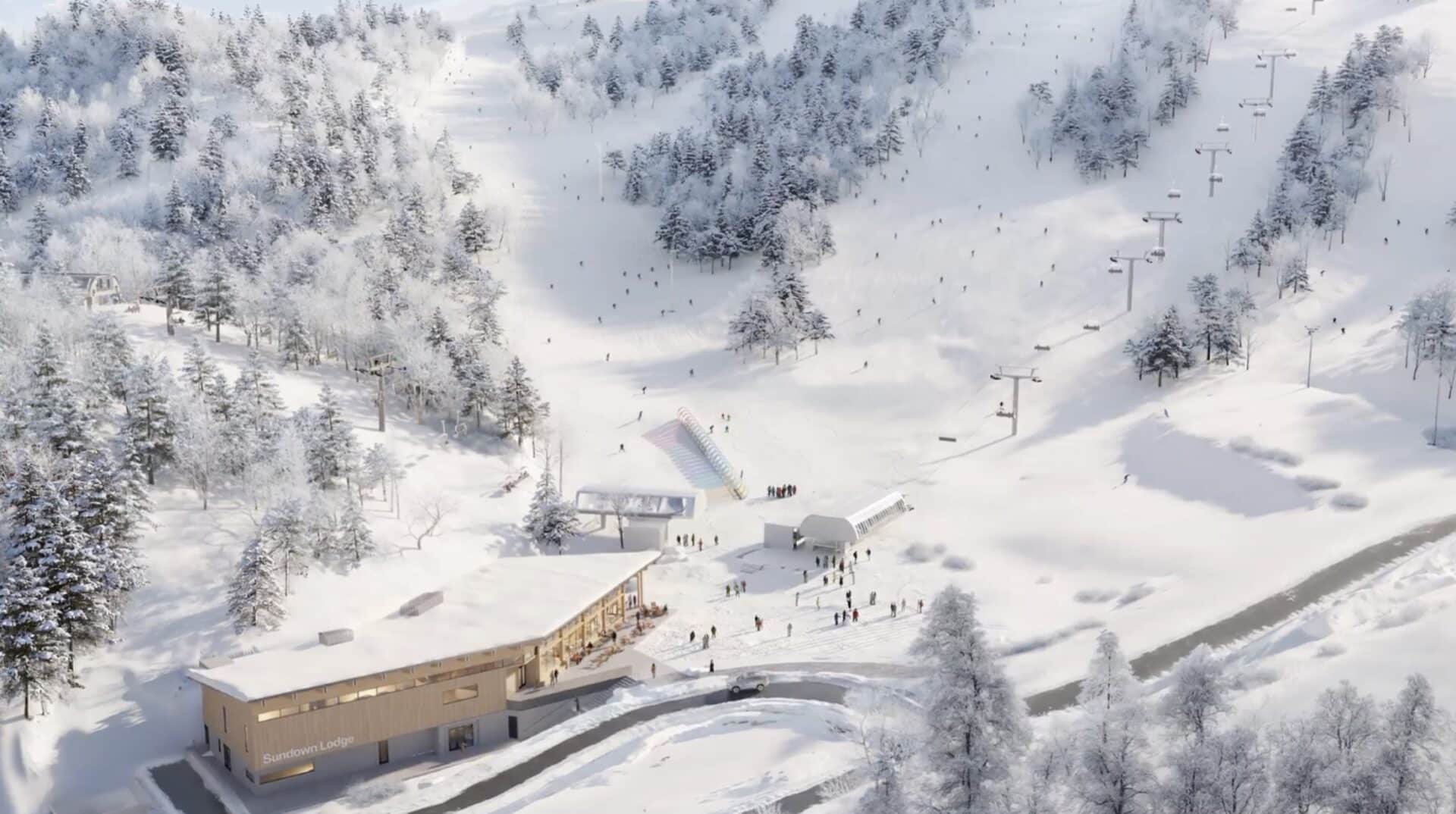Rendering of the planned new Sundown Lodge at Powder Mountain.
