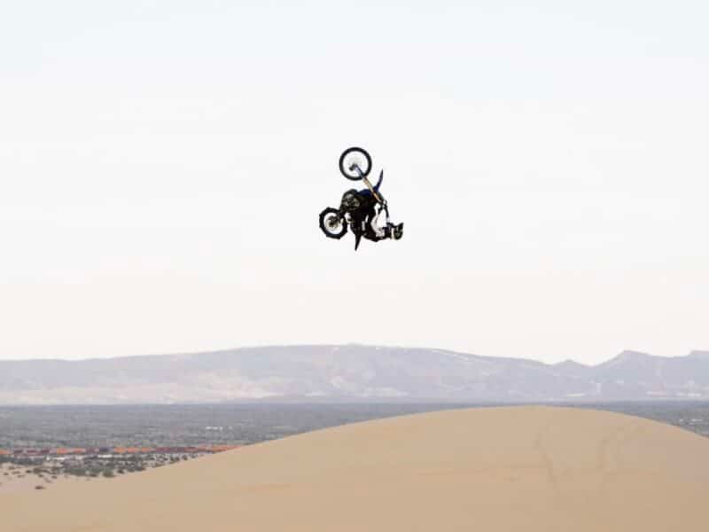 World's First Motorcycle Dune To Dune Backflip