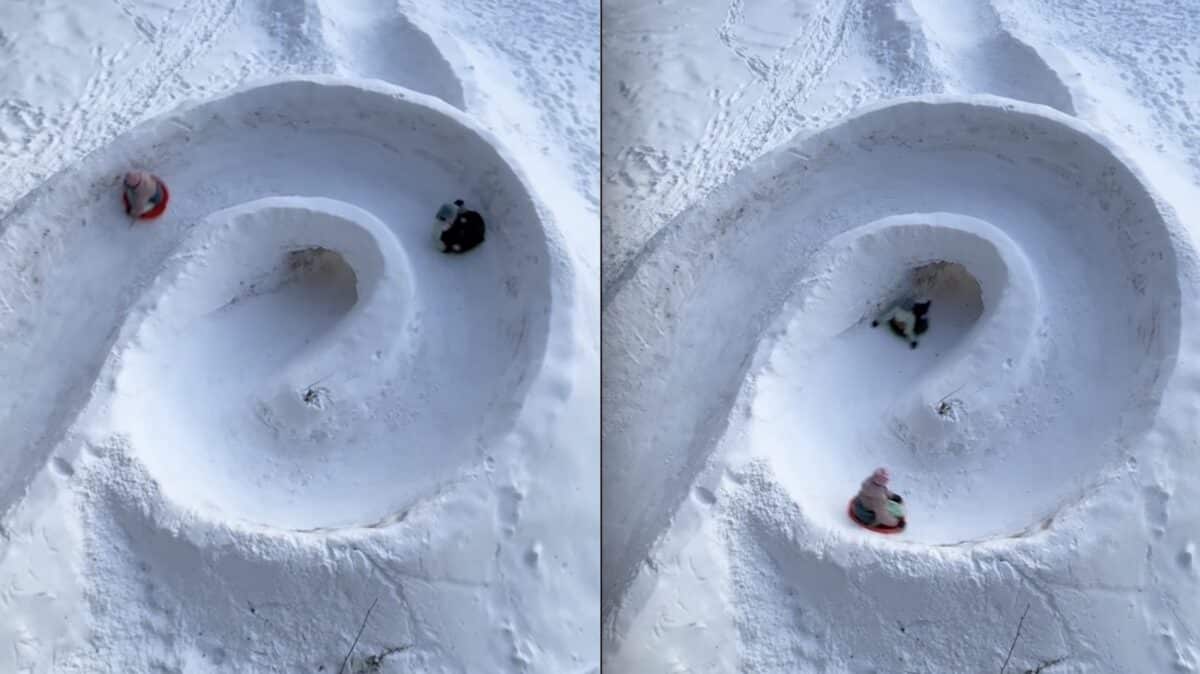 Epic backyard sledding track.