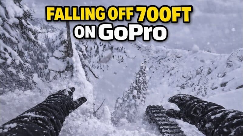 POV Footage of Snowmobiler Who Survived Falling Off 700ft Cliff