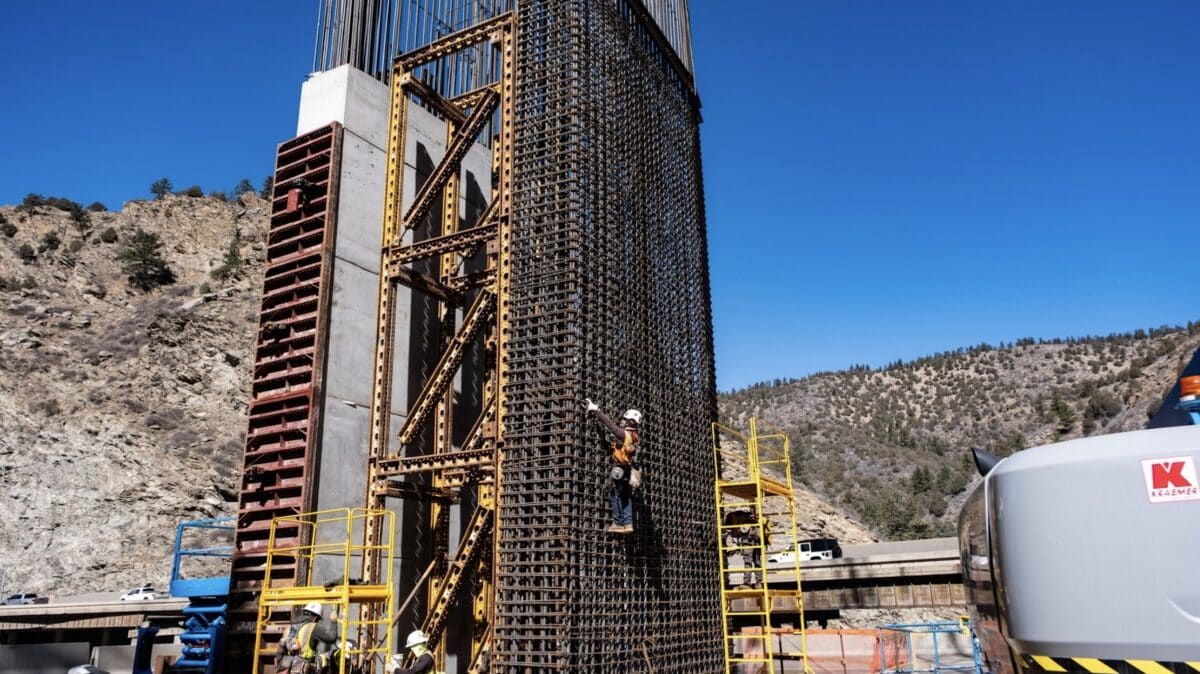 Bridge construction on the Floyd Hill Project in Colorado.