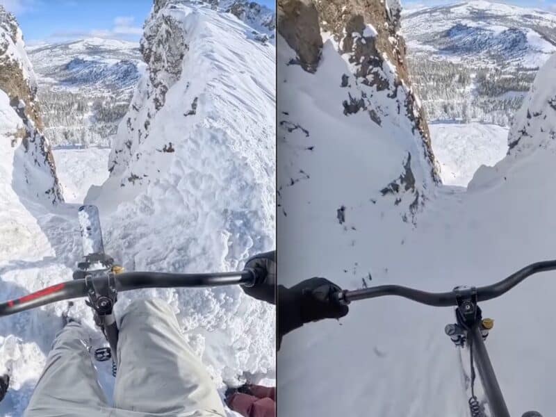 Ski bike sends Once Is Enough at Kirkwood.