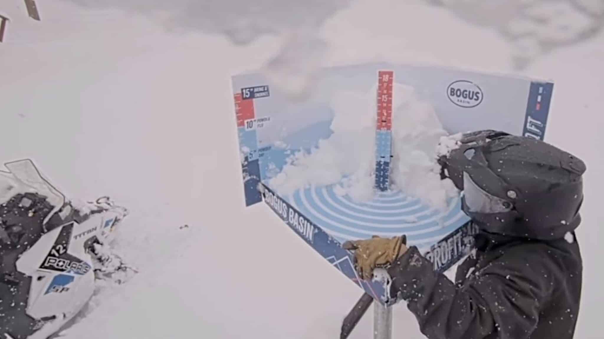 Bogus Basin Employee Gets Stranded on Live Camera While Clearing Snow Stake